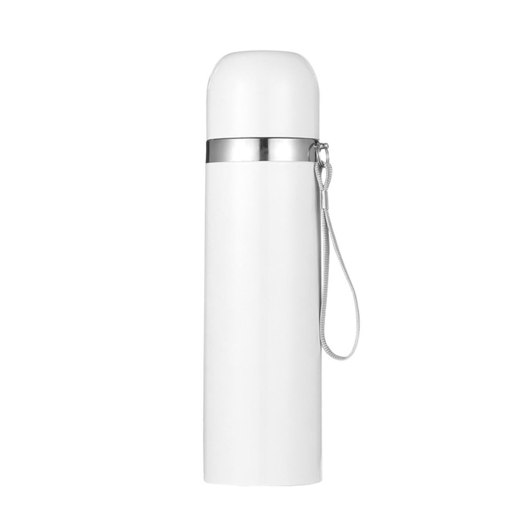 Termo aluminio blanco con tapa 500ml caja individual ELL