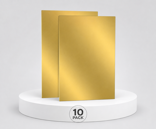[CS-9102] Pack de 10 Placa_Aluminio_Sublimable_Dorada_40x60
